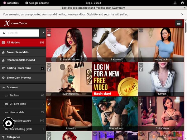 Free Account X Love Cam Offer