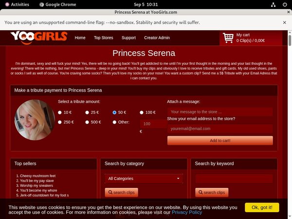 Free Princess Serena Videos