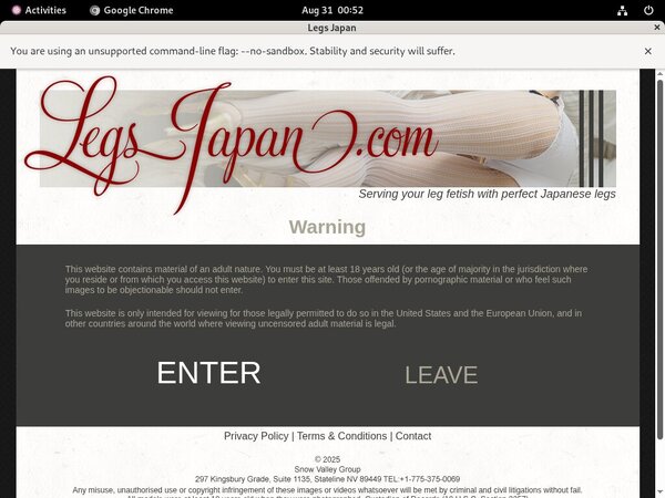 Legs Japan Signup Page
